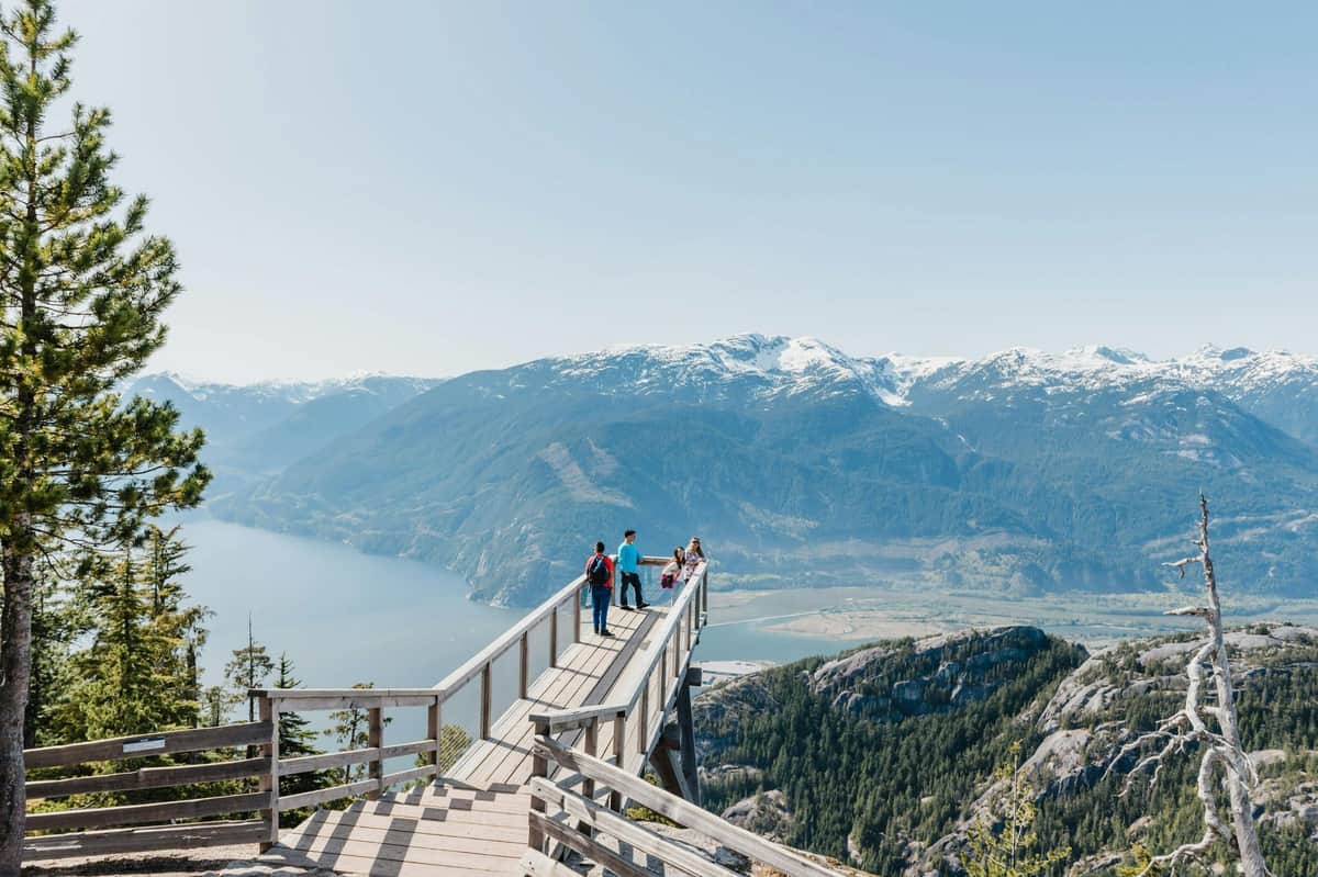 Whistler & Sea to Sky Gondola: Day Trip from Vancouver The Chief View point at Sea to Sky Gondola - facing the water and mountains