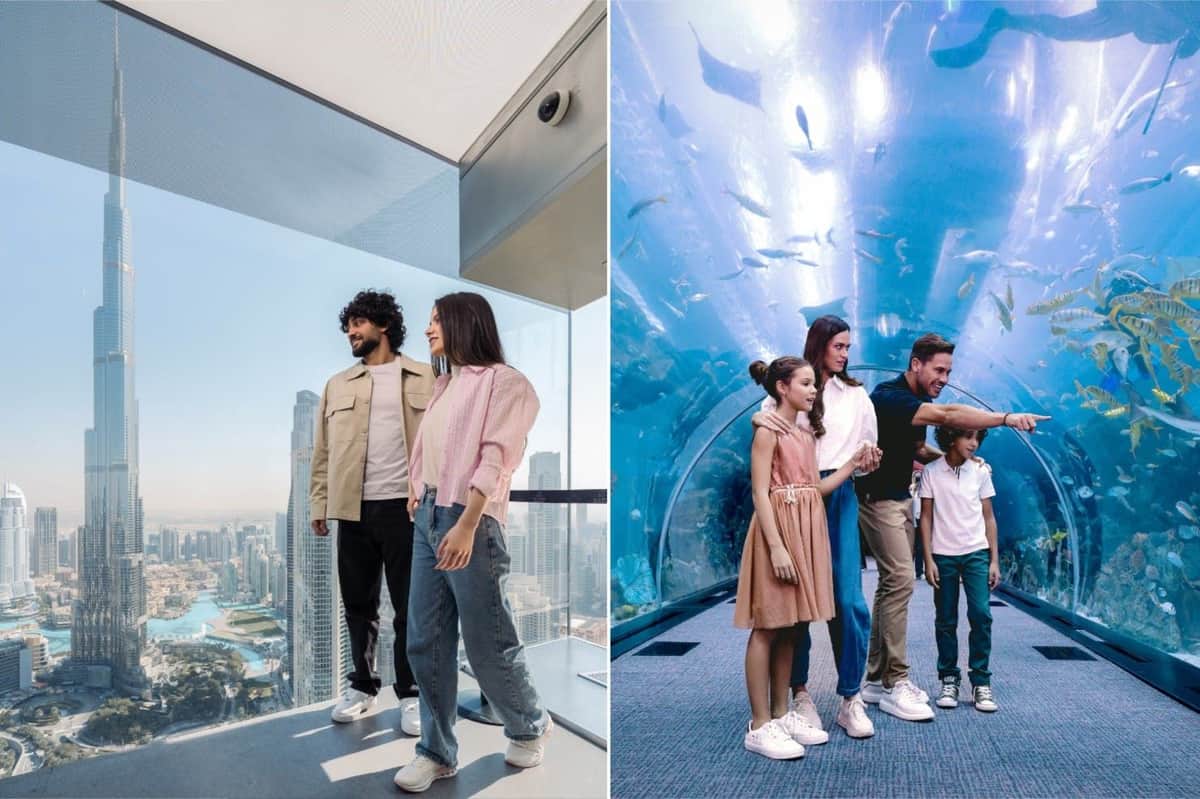 Dubai Aquarium & Sky Views Observatory: Entry Ticket + Glass Slide Dubai Aquarium + Sky Views Combo